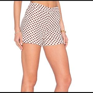 Alice + Olivia Cream Shorts with Red Polka Dots